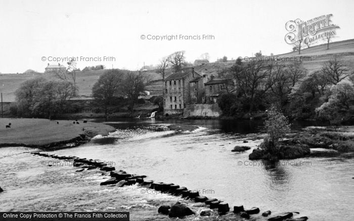 Photo of Grassington, Stepping Stones And Old Mill c.1950