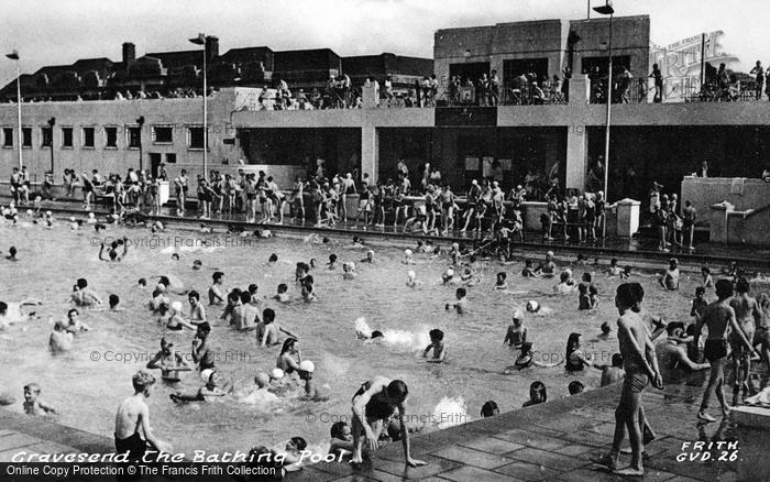 Photo of Gravesend, The Bathing Pool c.1955 - Francis Frith