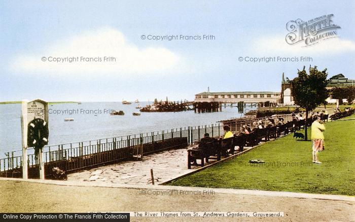 Photo of Gravesend, The River Thames From St Andrew's Gardens c.1955