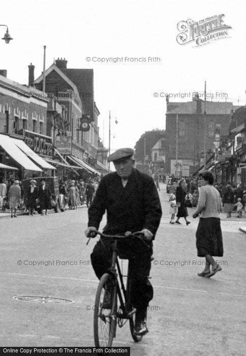 Photo of Grays, Man Cycling In The High Street c.1955