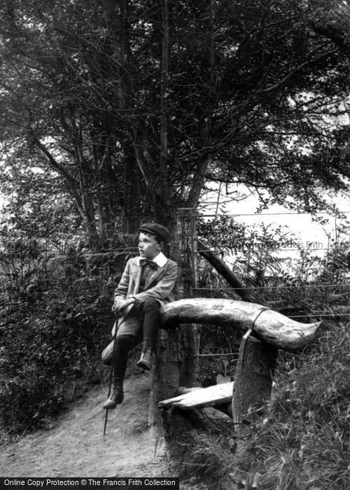 Photo of Grayshott, Boy In Waggoners Wells Lane 1907