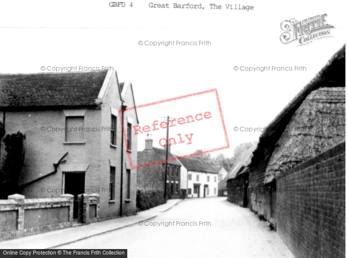 Photo of Great Barford, The Village c.1955