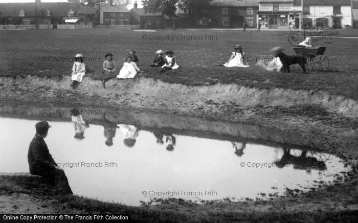 Photo of Great Bentley, Children By The Pond, The Green 1902