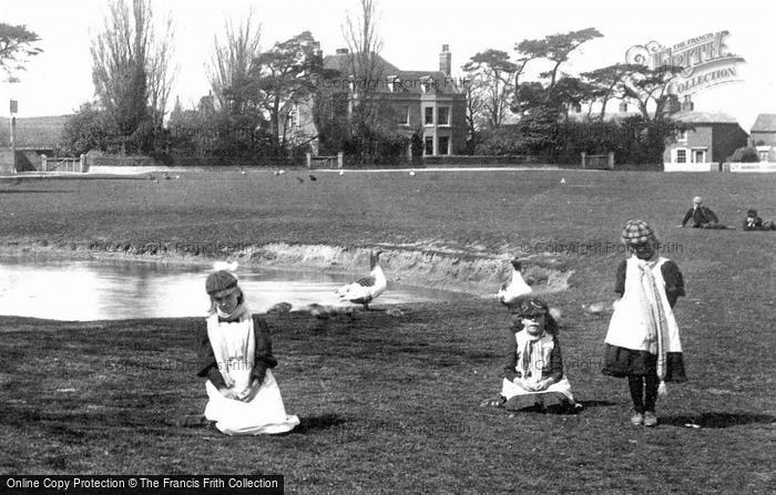 Photo of Great Bentley, Girls By The Pond 1892