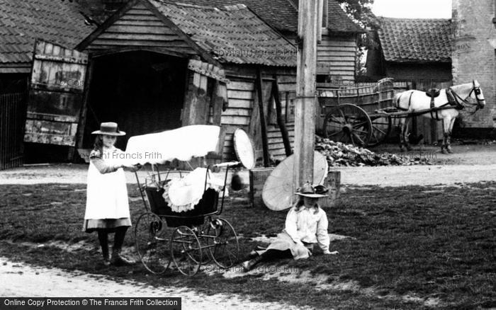 Photo of Great Bentley, Girls With A Pram 1902