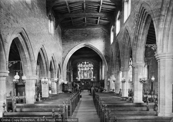 Photo of Great Brington, Church Interior 1922