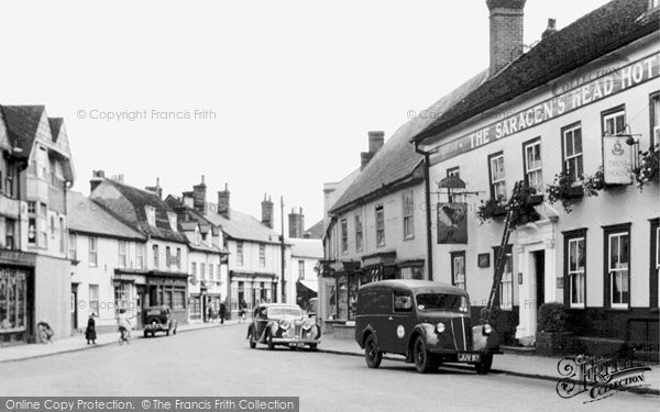 Photo of Great Dunmow, High Street c.1955