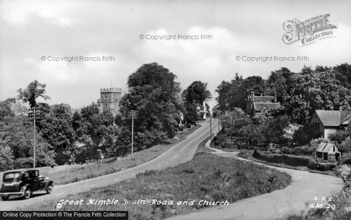 Photo of Great Kimble, Main Road And Church c.1955