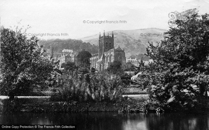 Photo of Great Malvern, Priory Church From The Swan Pool c.1870