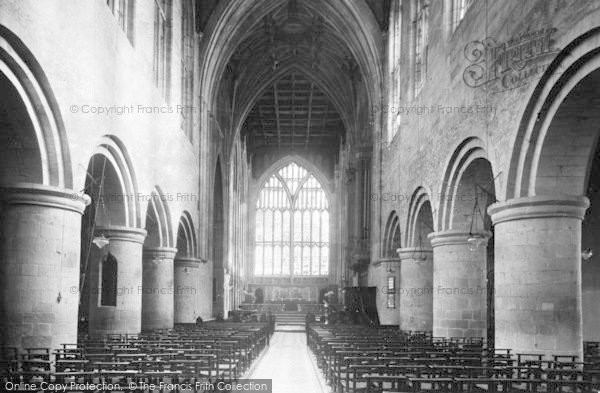 Photo of Great Malvern, The Priory Church, Interior c.1955