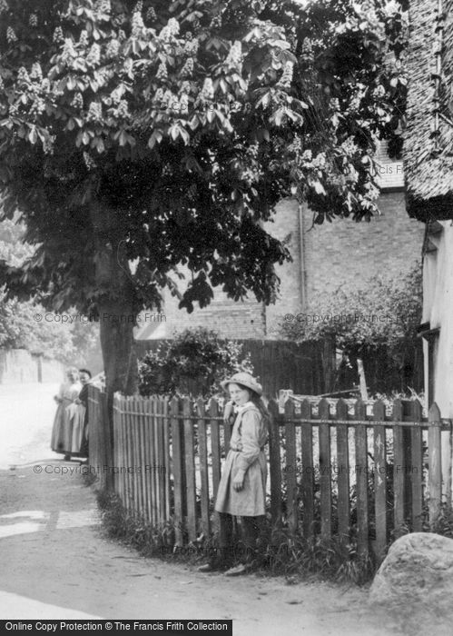 Photo of Great Shelford, A Girl At The Village Corner 1914