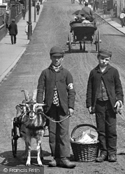 Goat Carriage And Delivery Boy In Regent Road 1896, Great Yarmouth