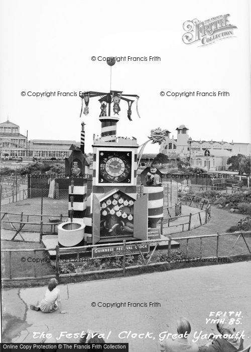 Photo of Great Yarmouth, The Guinness Festival Clock c.1960
