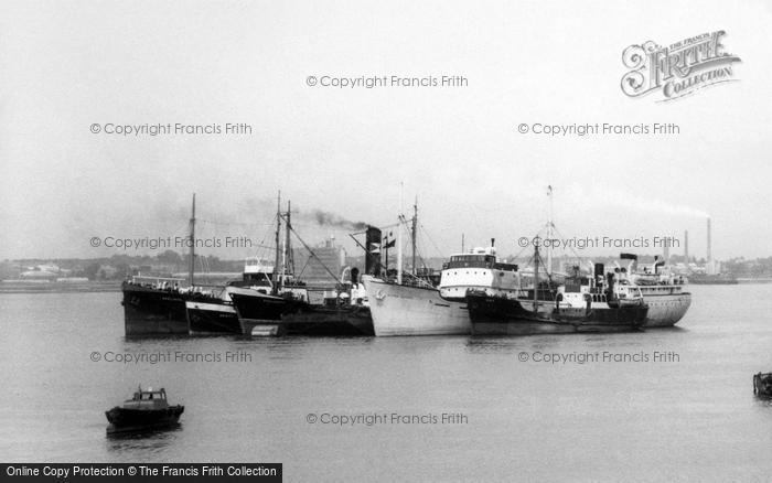 Photo of Greenhithe, Ships In The Harbour c.1955