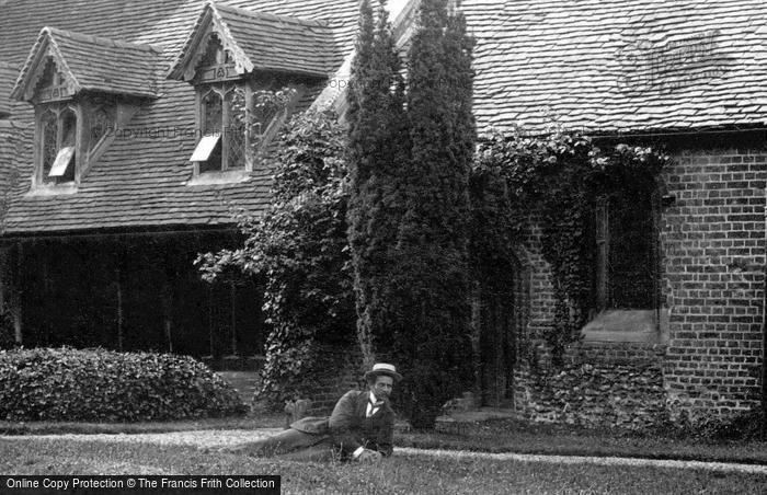 Photo of Greensted, Man By St Andrew's Church 1906