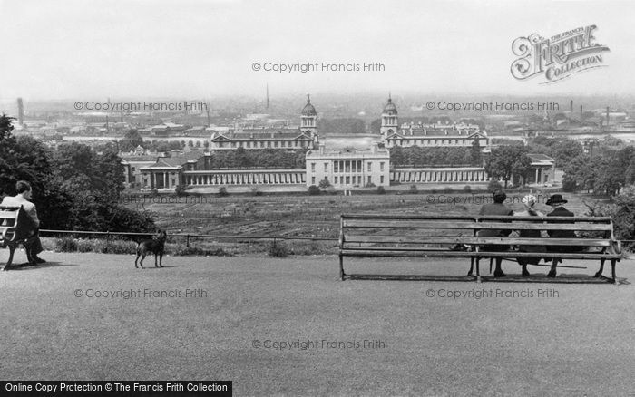 Photo of Greenwich, looking north to the Isle of Dogs 1951