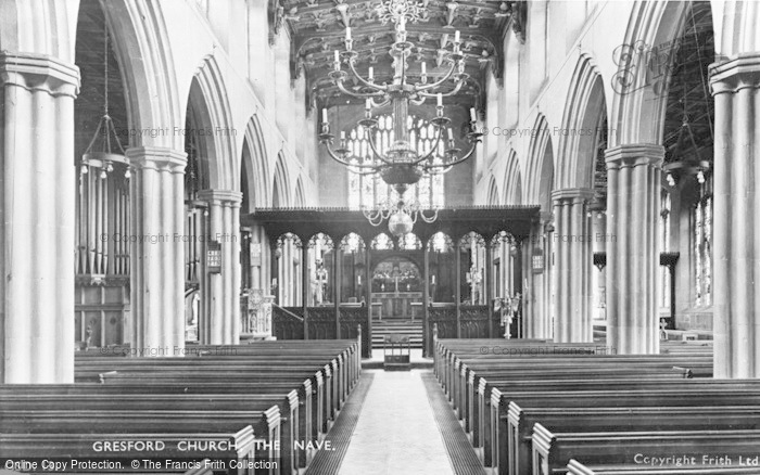 Photo of Gresford, Church, The Nave c.1955