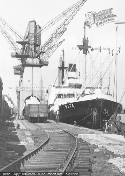 Photo of Grimsby, Cranes, The Royal Docks c.1955