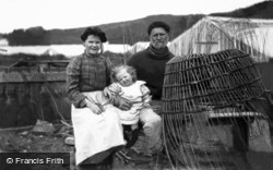 Family Making Lobster Pots c.1900, Guernsey