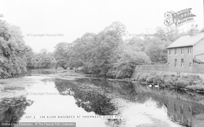 Photo of Guidepost, The River Wansbeck At Sheepwash c.1955