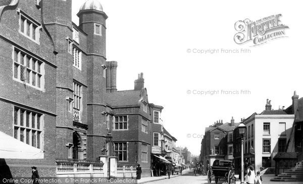 Photo of Guildford, Almshouses And High Street 1895