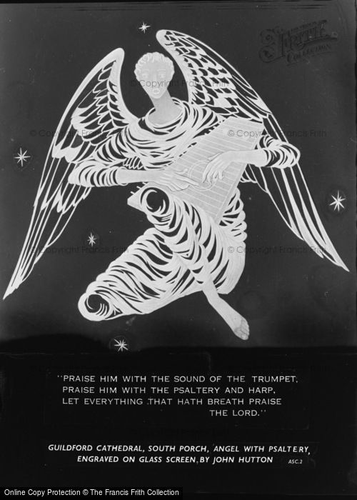Photo of Guildford, Cathedral, South Porch, Angel With Psaltery c.1965