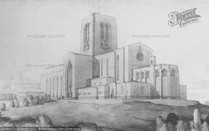 Photo of Guildford, Drawing Of The Cathedral c.1935