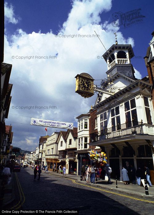 Photo of Guildford, Guildhall And High Street 1991
