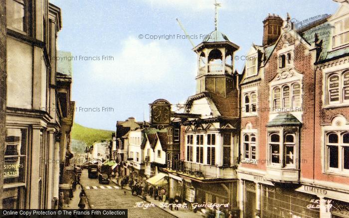 Photo of Guildford, High Street c.1955