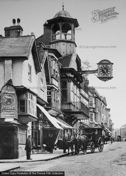Photo of Guildford, Horses And Carriage On The High Street 1903