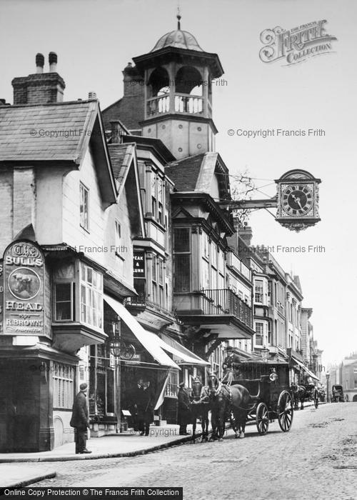 Photo of Guildford, Horses And Carriage On The High Street 1903