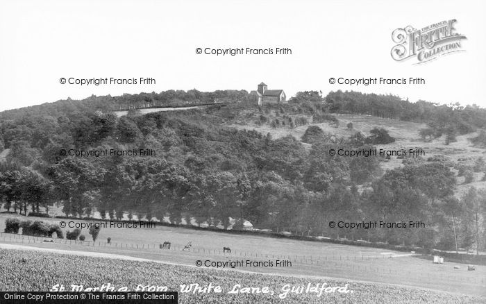 Photo of Guildford, St Martha's From White Lane c.1960
