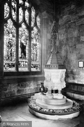 Church, The Font And Lady Pease Memorial Window 1913, Guisborough