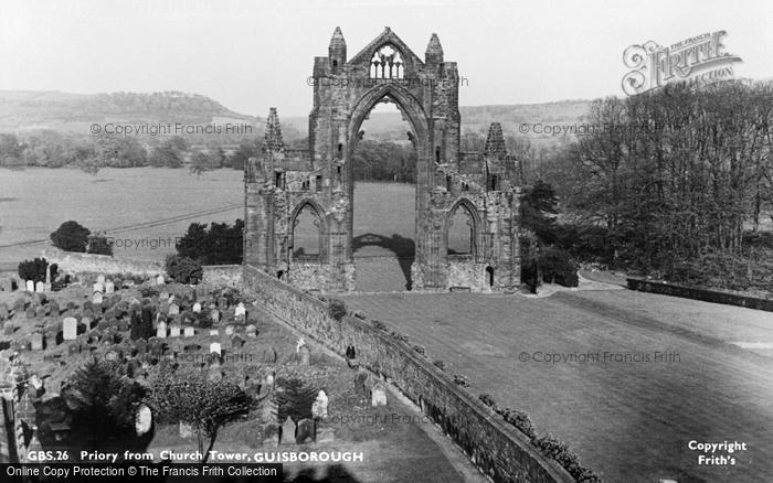 Photo of Guisborough, Priory From Church Tower c.1955