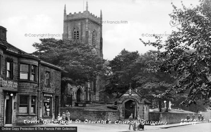 Photo of Guiseley, The Town Gate And St Oswald's Church c.1955