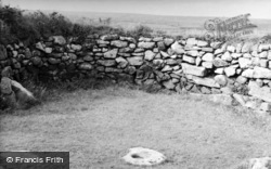 Chysauster, Hut 4, Main Cell Showing Hollowed Stone c.1955, Gulval