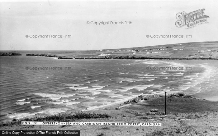 Photo of Gwbert On Sea, And Cardigan Island From Poppit c.1965