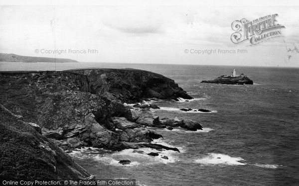 Photo of Gwithian, Godrevy Lighthouse c.1955