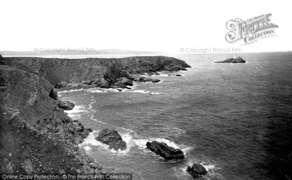 Photo of Gwithian, Godrevy Lighthouse c.1960