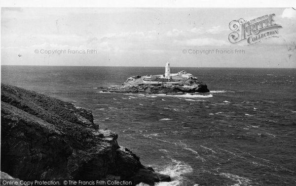 Photo of Gwithian, Godrevy Lighthouse From Godrevy Point c.1955