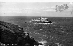 Godrevy Lighthouse From Godrevy Point c.1955, Gwithian