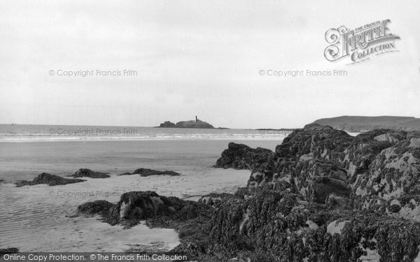 Photo of Gwithian, The Beach And Godrevy Lighthouse c.1955