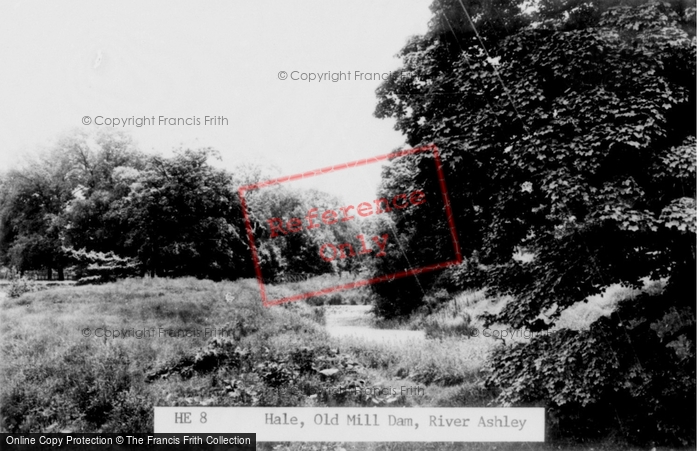 Photo of Hale, Old Mill Dam, River Ashley c.1955