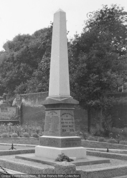 Photo of Halesworth, The War Memorial c.1955