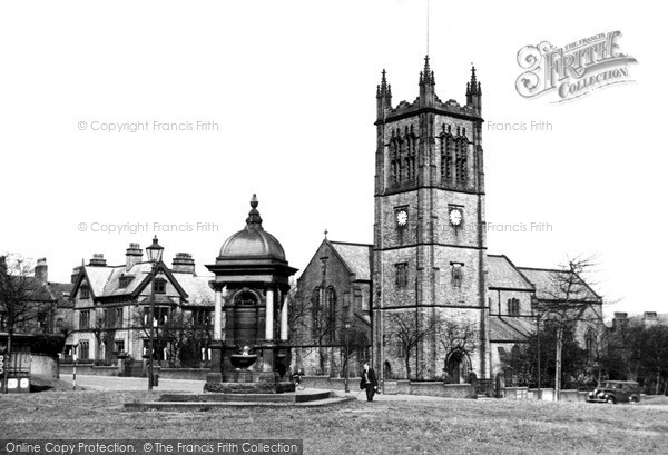 Photo of Halifax, St Jude's Church And Fountain c.1955