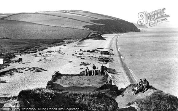 Photo of Hallsands, Fishermen And Sands 1924