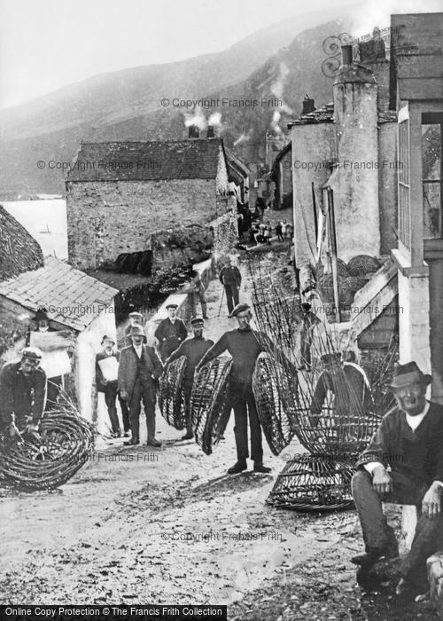 Photo of Hallsands, Making Lobster Pots c.1900