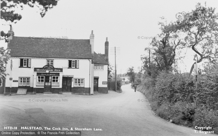 Photo of Halstead, The Cock Inn And Shoreham Lane c.1955