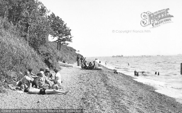 Photo of Hamble, The Beach c.1955