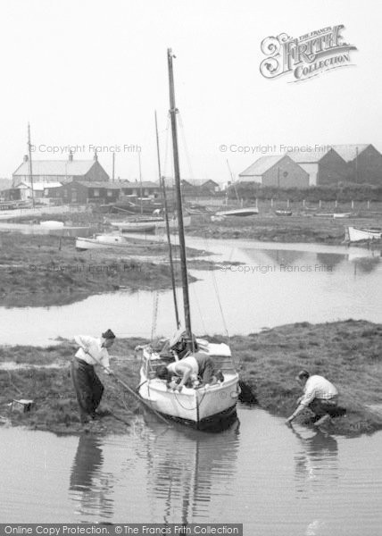 Photo of Hambleton, Men Moving A Sailing Boat c.1960